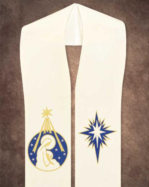 Marienstola weiß "Stern v. Bethlehem" 135 cm lang