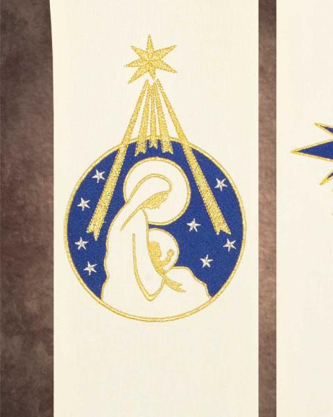 Marienstola weiß "Stern v. Bethlehem" 135 cm lang