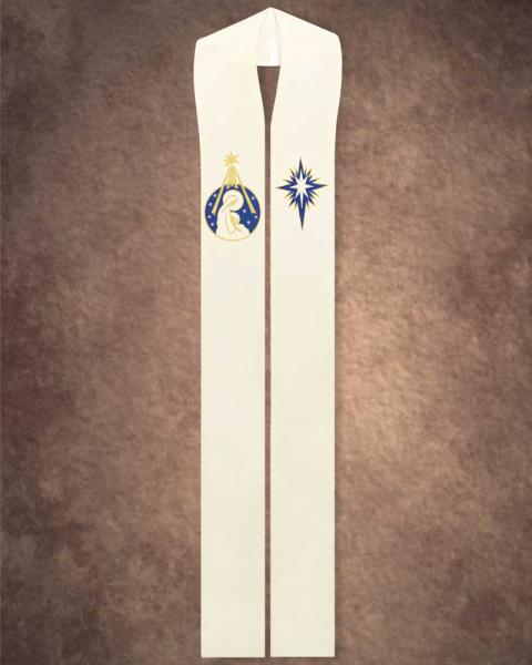 Marienstola weiß "Stern v. Bethlehem" 135 cm lang