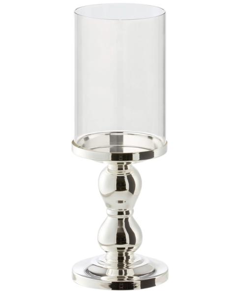 Windlicht 28 cm hoch Leuchter - Stahl versilbert