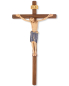 Preview: Wandkreuz gebeizt, 29 cm hoch Christus 13cm