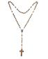 Preview: Rosenkranz Olivenholz Perlen Kreuz 4 cm