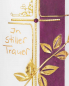 Preview: Trauerkerze 230x80 mm gold violette Wachsapplikation