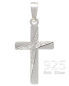 Preview: Kreuz Anhänger strukturiert 12 mm x 18 mm 925 Silber