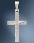Preview: Kreuz Anhänger strukturiert 12 mm x 18 mm 925 Silber