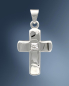 Preview: Kreuz Anhänger m. Stein 11 x 16 mm 925 Silber