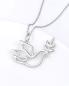 Preview: Kette mit Anhänger Taube 925 Sterling Silber 18 x 25 mm