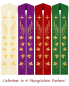 Preview: Stola Eucharistie 135 cm grün, vollflächiges Design