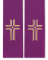 Preview: Priesterstola 130 mit gold gestickter Kreuzsymbolik, violett