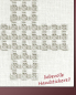 Preview: Palla handbestickt Leinen Kreuzmotiv grau, 18 x 18 cm