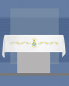 Preview: Altardecke Leinen 300 x 160 cm mit Mariensymbol