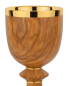 Preview: Kelch aus Olivenholz mit Einsatzcuppa 21 cm hoch