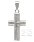 Preview: Kreuz Anhänger Stege poliert 11 x 18 mm 925 Silber