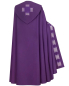 Preview: Rauchmantel violett mit gesticktem Kreuzstab