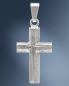 Preview: Kreuz Anhänger Stege poliert 11 x 18 mm 925 Silber