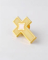 Preview: Anstecknadel Kreuz, gold eloxiert 1,7 x  2,5 cm