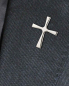 Preview: Anstecknadel Kreuz vernickelt mit Verschluß