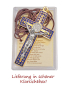 Preview: Benedigtkreuz 4,5 x 7,5 cm mit blauem Email