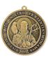 Preview: St. Benedikt Medaille 10 cm Ø Messing patiniert