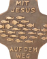 Preview: Bronze Kreuz mit Relief Fische