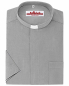 Preview: Collarhemd XL Einzelstück Oxford Hellgrau Halbarm