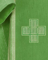 Preview: Dalmatik grün, Seide & Wolle gefüttert Streifendekor, 3 Kreuze