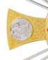 Preview: Monstranz in Kreuzform, Messing vergoldet 41 cm hoch