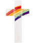 Preview: Glaskreuz Regenbogenmotiv 25 x 14 cm x 4 cm