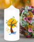 Preview: Hochzeitskerze 225 x 100 mm Lebensbaum bunt