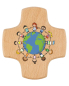Preview: Kommunionkreuz Holz " Kinder der Welt"