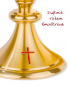 Preview: Ziborium matt vergoldet 12 cm Ø, mit Deckel 22 cm hoch