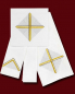 Preview: Kelchgarnitur Baumwolle/Leinen 4-Teilig Kreuz gestickt