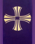 Preview: Kasel violett, Mittelstab Samt mit drei gestickten Kreuzen