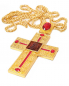 Preview: Bischofskreuz mit Kette und roten Steinen / Nikolaus