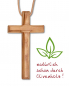 Preview: Olivenholzkreuz 10 x 5 cm, mit Lederband natur