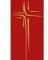 Preview: Priesterstola rot 135 cm mit gold gestickter Kreuzsymbolik