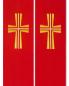 Preview: Priesterstola mit gold gestickter Kreuzsymbolik, rot