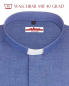 Preview: Collarhemd Leinen Langarm Mittelblau