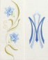 Preview: Marienstola mit gestickten blauen Lilien und Ave Maria