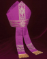 Preview: Nikolausmitra aus violettem Damast
