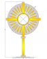 Preview: Monstranz, 38 cm hoch, Strahlenkranz ca. 23 cm Ø