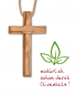 Preview: Olivenholzkreuz 7 x 4,5 cm mit Lederkordel natur