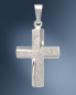 Preview: Kreuz Anhänger matt strukturiert 15 x 20 mm 925 Silber