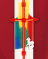 Preview: Osterkerze 400 x 60 mm Lamm A+O Wachsapplikation