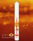 Preview: Osterkerze 800 x 80 mm Lebensbaum mit Sonne