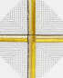 Preview: Kelchgarnitur Baumwolle/Leinen 4-Teilig Kreuz gestickt