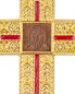 Preview: Bischofskreuz mit Kette und roten Steinen / Nikolaus