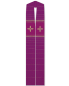 Preview: Stola violett mit gesticktem Kreuz, 140 cm lang