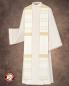 Preview: Stola Weiß/ beige Streifeneinwebe Japangold 150 cm lang