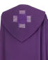 Preview: Rauchmantel violett mit gesticktem Kreuzstab